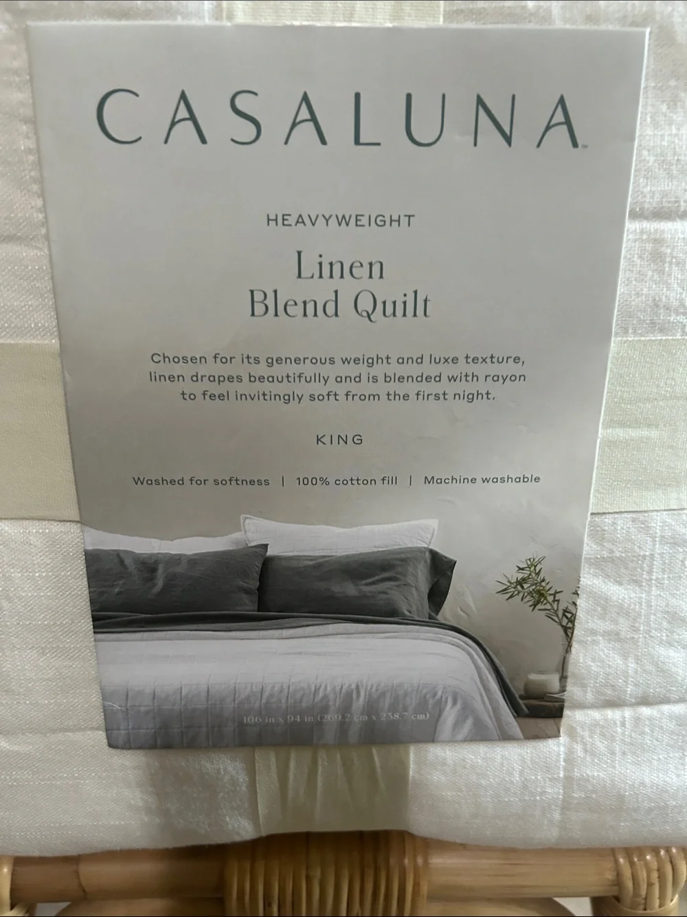 Casaluna King Heavyweight Linen Blend Quilt